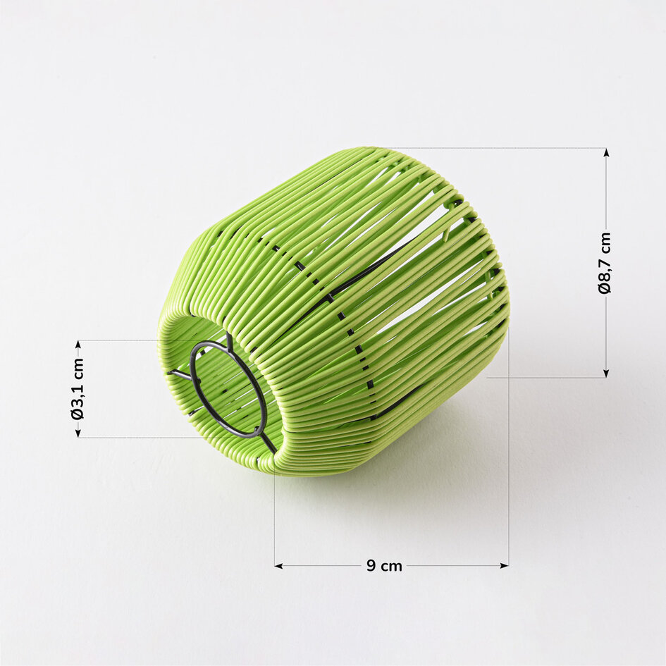 Lampenschirme für Illu-Lichterketten-Lampen mit Rattan-Look – grün