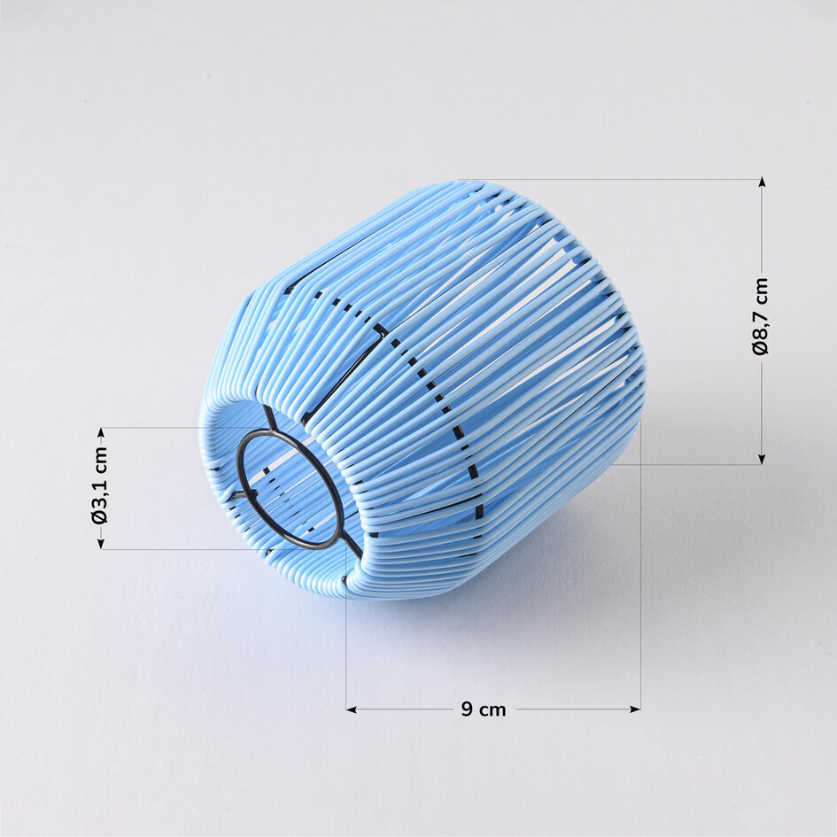Lampenschirme für Illu-Lichterketten-Lampen mit Rattan-Look – hellblau