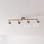 Moderne Deckenleuchte Pela aus milchweißem Glas mit vier drehbaren Spots – beige