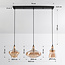 3-flammige industrielle Pendelleuchte mit amber Glas - Maracas