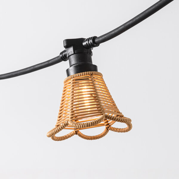 Schirm für Illu-Lichterketten-Lampen - Holzfarbe