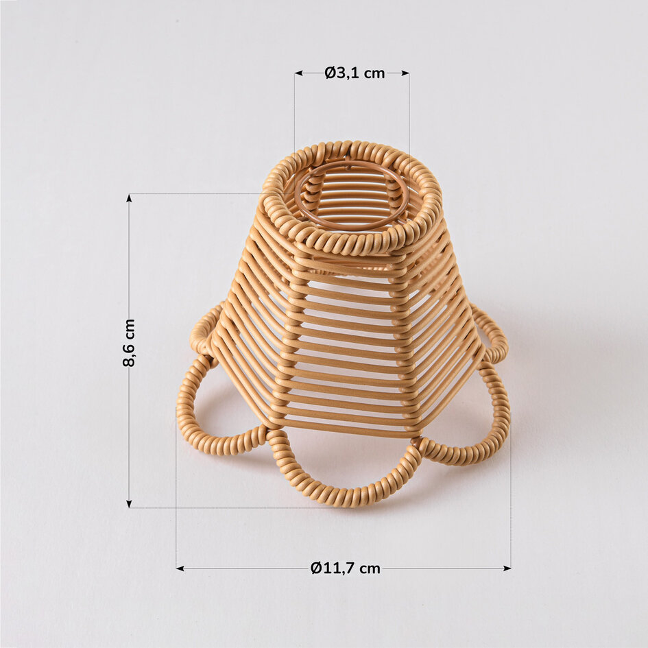 Illu Lichterkette mit Rattan-Look - Holzfarbe