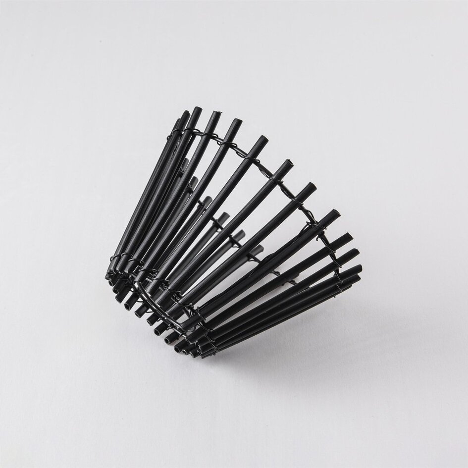 Illu Lichterkette mit Rattan-Look - schwarz