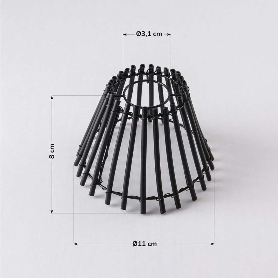 Illu Lichterkette mit Rattan-Look - schwarz