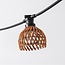 Schirm für Illu-Lichterketten-Lampen mit Rattan-Look - dunkle Holzfarbe
