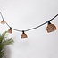 Schirm für Illu-Lichterketten-Lampen mit Rattan-Look - dunkle Holzfarbe