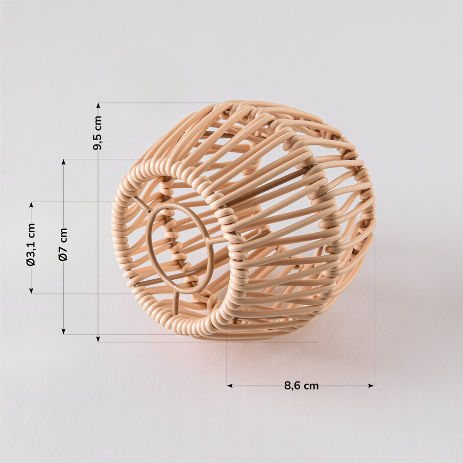 Schirm für Illu-Lichterketten-Lampen mit hellen Rattan-Look-Abdeckung