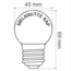 Warmweiße LED-Glühbirne mit milchig weißer Abdeckung, 2 Watt,  Ø45, dimmbar