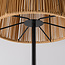 Solar-Stehleuchte Elyra mit Lampenschirm in Rattanoptik – schwarz mit naturbraun