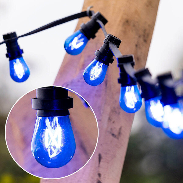 Lichterkette Glühbirne farbig, Filament LED, dimmbar, blau - 3,5 Watt Lichterkette Glühbirne farbig, Filament LED, dimmbar, blau - 3,5 Watt