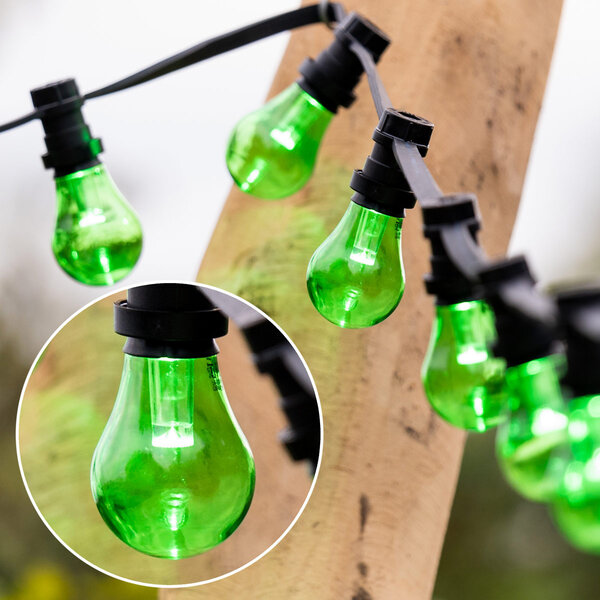 Lichterkette Glühbirne farbig, LED mit Abdeckung & Linse, grün - 1 Watt Lichterkette Glühbirne farbig, LED mit Abdeckung & Linse, grün - 1 Watt