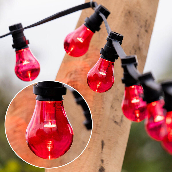 Lichterkette Glühbirne farbig, LED mit Abdeckung & Linse, rot - 1 Watt Lichterkette Glühbirne farbig, LED mit Abdeckung & Linse, rot - 1 Watt