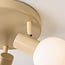 3-flammige Deckenleuchte Orlando – beige mit milchweißem Glas