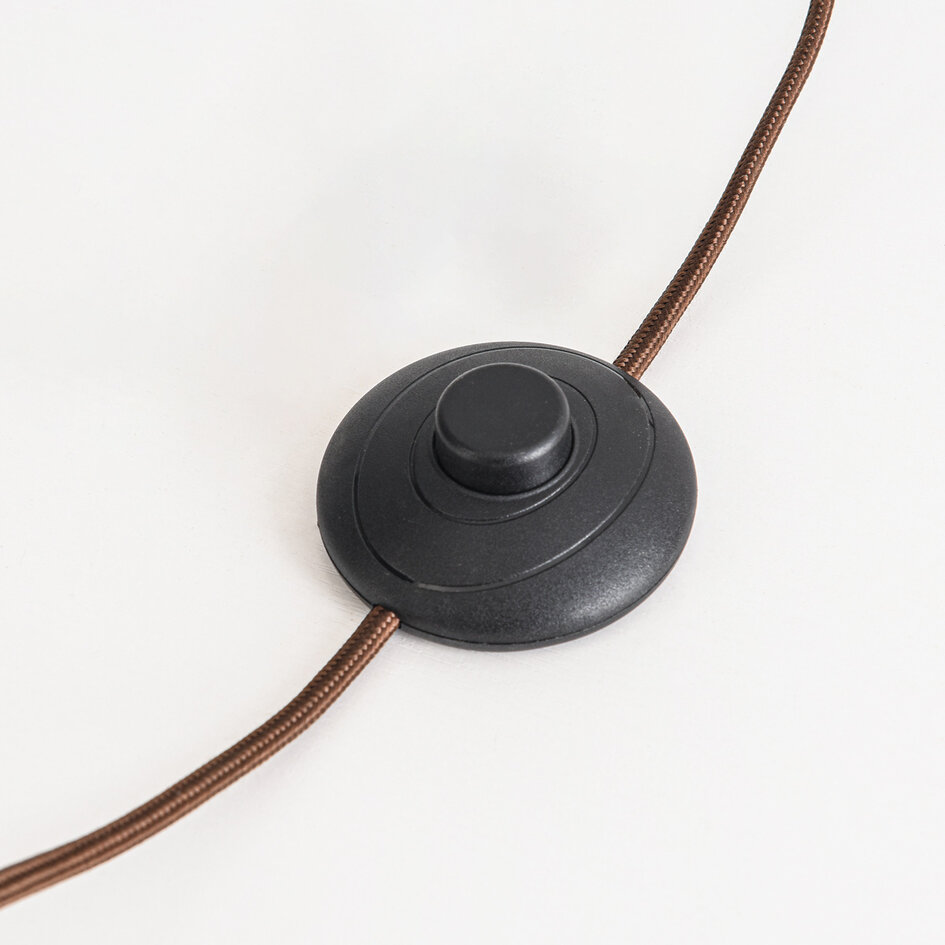 Stehleuchte Jesse braun mit milchweißem Glas, 3-flammig