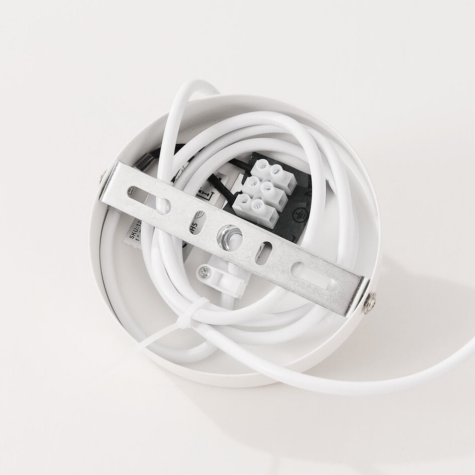 Hängelampe Ume mit doppelseitigem Schirm – weiß