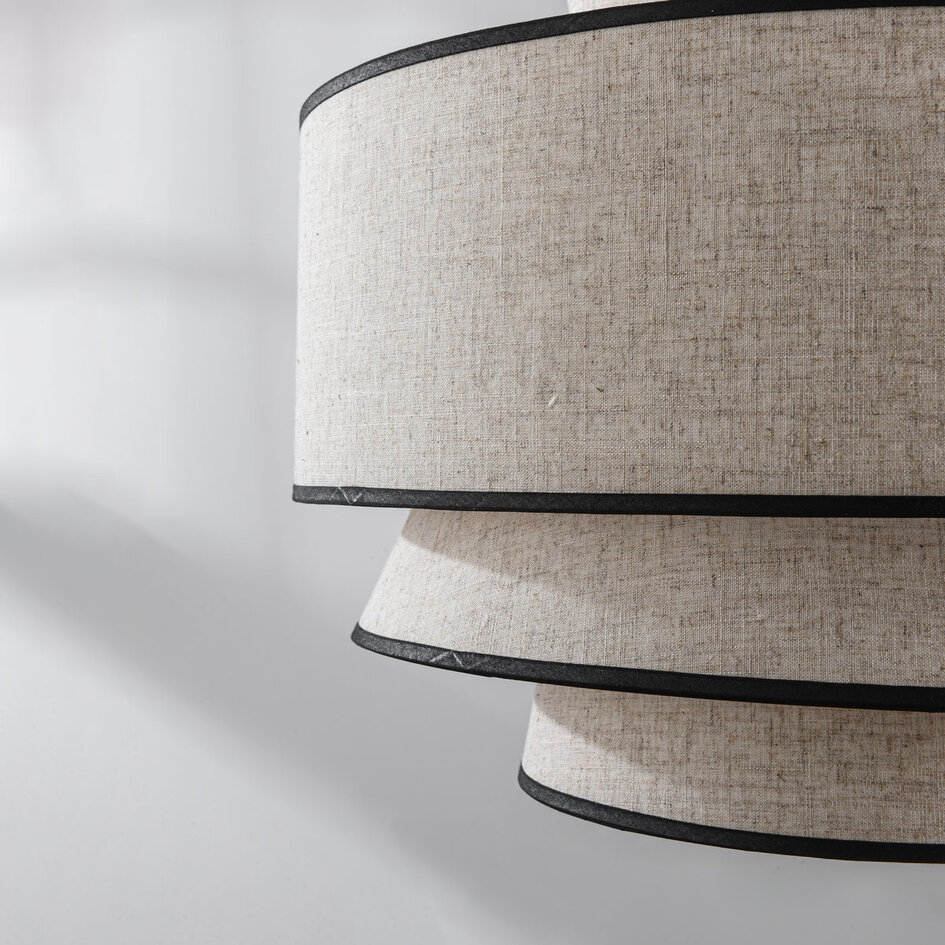 Hängeleuchte weiß mit Stoffschirm - Zenza