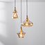 3-flammige Design-Hängelampe Calypso mit amber Glas