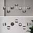 Design-Hängelampe Weiß  mit Rauchglas-Kugeln - Hepta