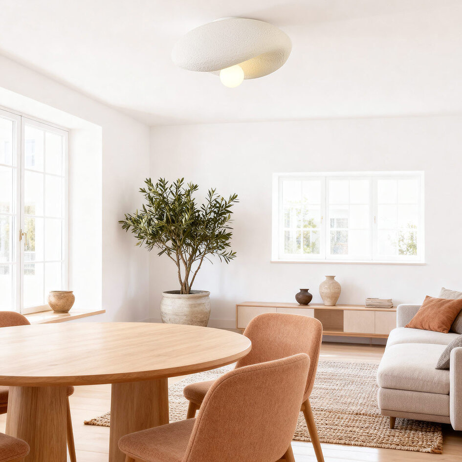 Wabi Sabi Deckenleuchte Kawa mit weißem Steineffekt – 41 cm