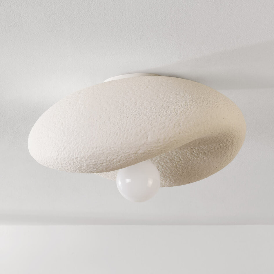 Wabi Sabi Deckenleuchte Kawa mit weißem Steineffekt – 41 cm