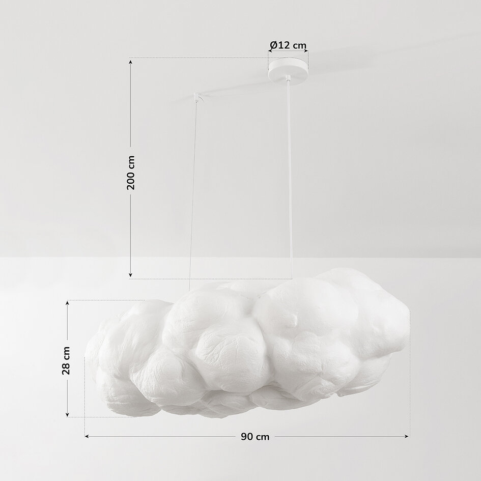 Weiße Hängelampe in Wolkenform Kumo 90 cm - Wolkenlampe