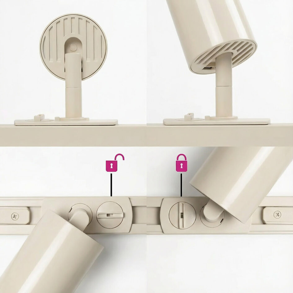 Modernes 1-Phasen-Schienensystem von 3 Metern Länge mit Jill-Spots – beige