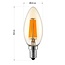 E14 3-stufig dimmbare LED-Filament-Kerzenlampe mit amber Glas | 5.5W 2200K