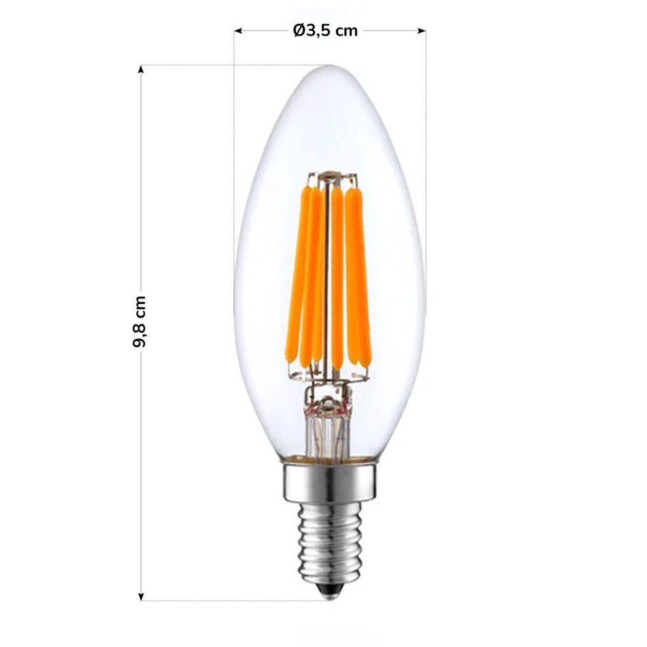 E14 dimmbare LED-Glühlampe mit klarem Glas | 3.5W 2700K