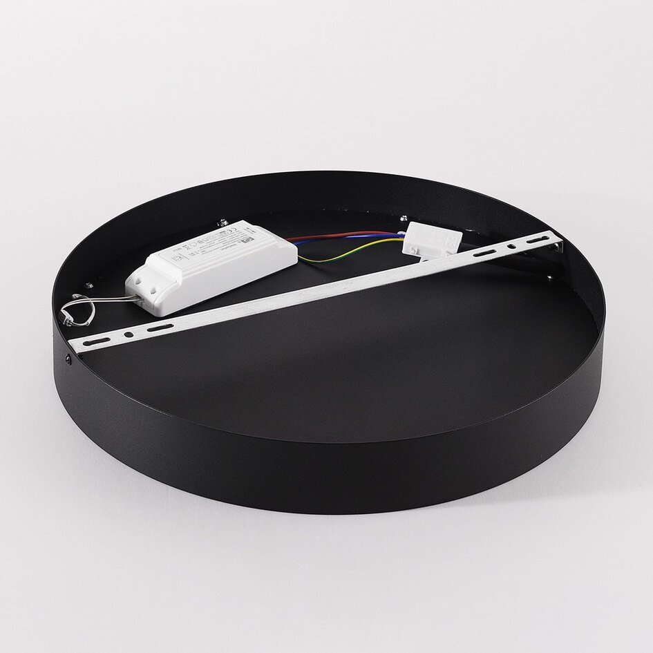 Deckenleuchte Cercul Ø40 cm schwarz mit cremefarbenem Steineffekt – 3-stufig dimmbar