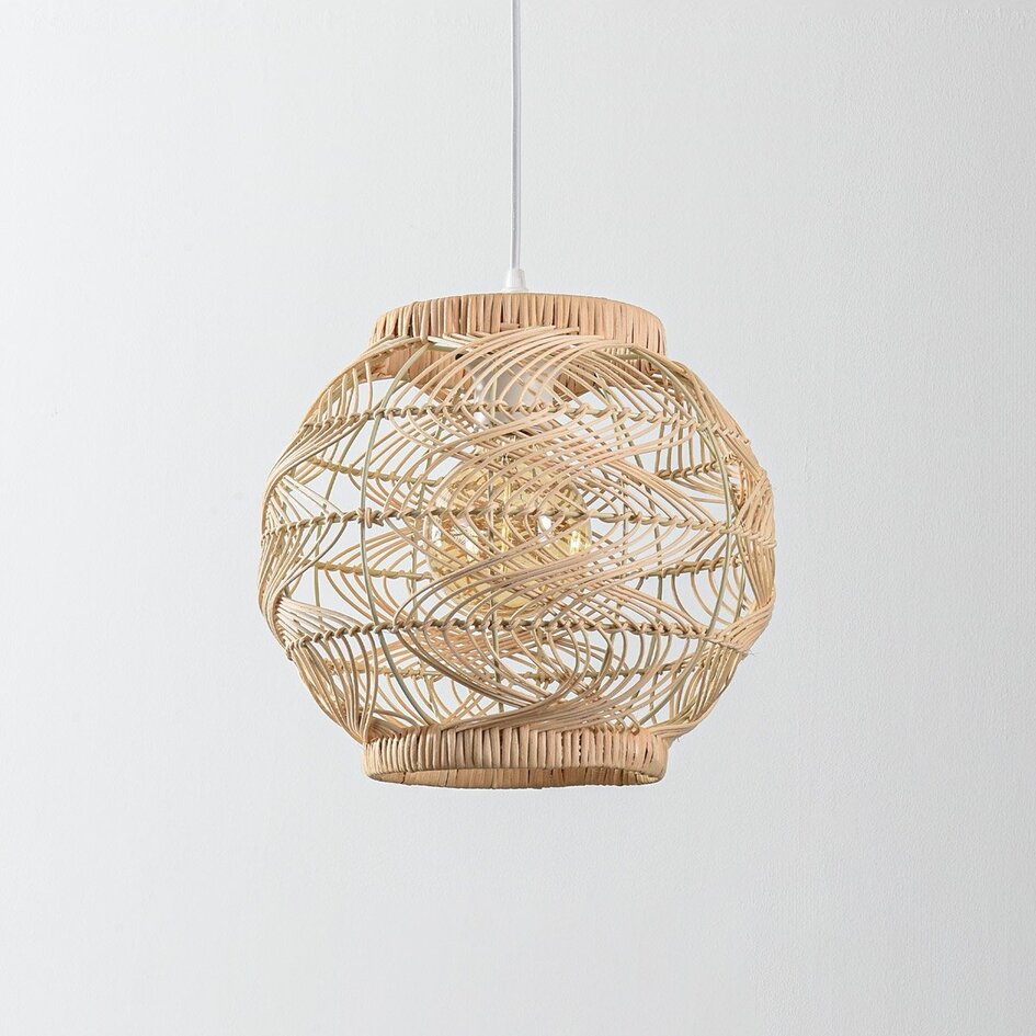 Hängelampe Cosma aus natürlichem Rattan