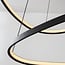 3-stufige dimmbare Design-Hängelampe Nivara mit doppelten LED-Ringen in Schwarz