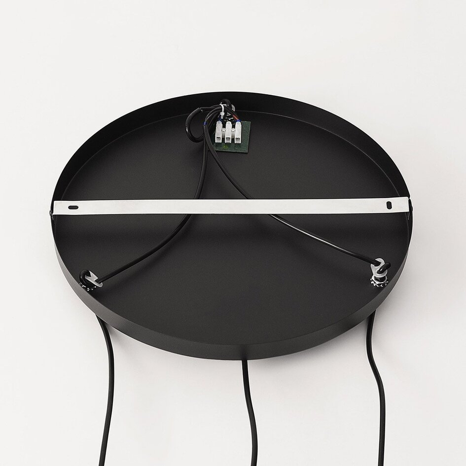 Hängelampe Ivera 3-flammig aus schwarzem Papiergarn