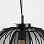 Hängelampe Lofas mit offenem Metallschirm und schwarzem Leinen