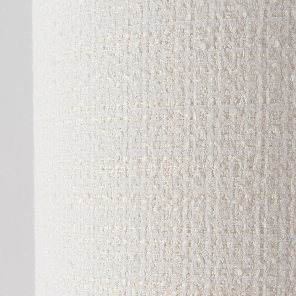 Japandi Stehleuchte Lumo aus Leinen in gebrochenem Weiß