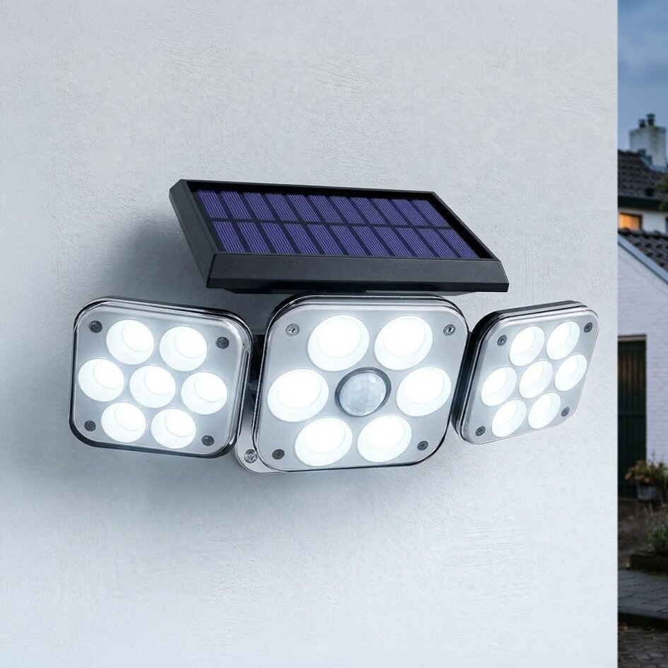 Verstellbare Solar-Außenwandleuchte mit Sensor - Wolf