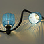 Lampenschirme für Illu-Lichterketten-Lampen mit Rattan-Look – hellblau