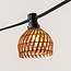 Schirm für Illu-Lichterketten-Lampen mit Rattan-Look - dunkle Holzfarbe