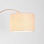 Moderne Steh-Bogenlampe Lerava beige mit Leinen-Schirm