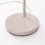 Moderne Steh-Bogenlampe Lerava beige mit Leinen-Schirm