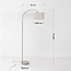 Moderne Steh-Bogenlampe Lerava beige mit Leinen-Schirm