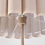 Beige Stehleuchte Cely mit plissiertem Leinenstoffschirm