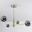 4-flammige Deckenlampe Stiri - Rauchglas in Gold