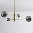 4-flammige Deckenlampe Stiri - Rauchglas in Gold