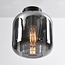 1-flammige Deckenlampe Soli - Schwarz und Rauchglas