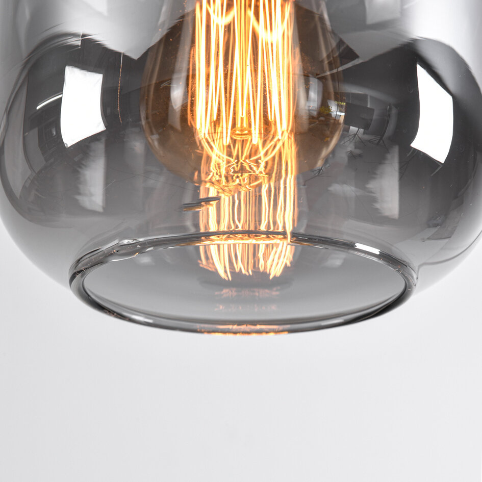 Moderne schwarz-goldene Pendelleuchte mit Rauchglas - Appeso