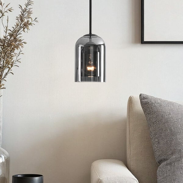 Hängeleuchte Topel in Glockenform - Rauchglas