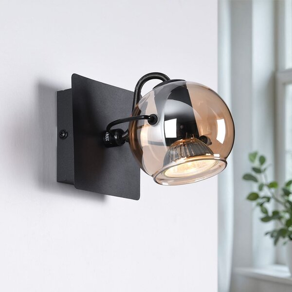 Drehbarer Wandeinbauspot mit amber Glas - Jace