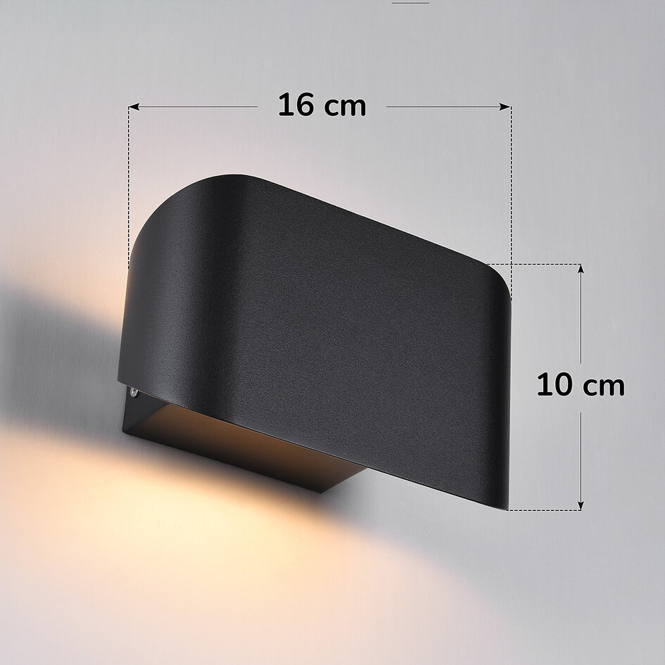 Moderne Wandlampe Hamburg in Schwarz