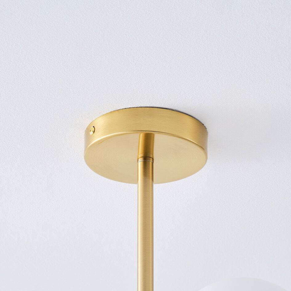 Deckenleuchte Venezia gold mit Milchglas, 6-flammig