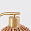 Tischlampe gold mit Rattanschirm - Kora